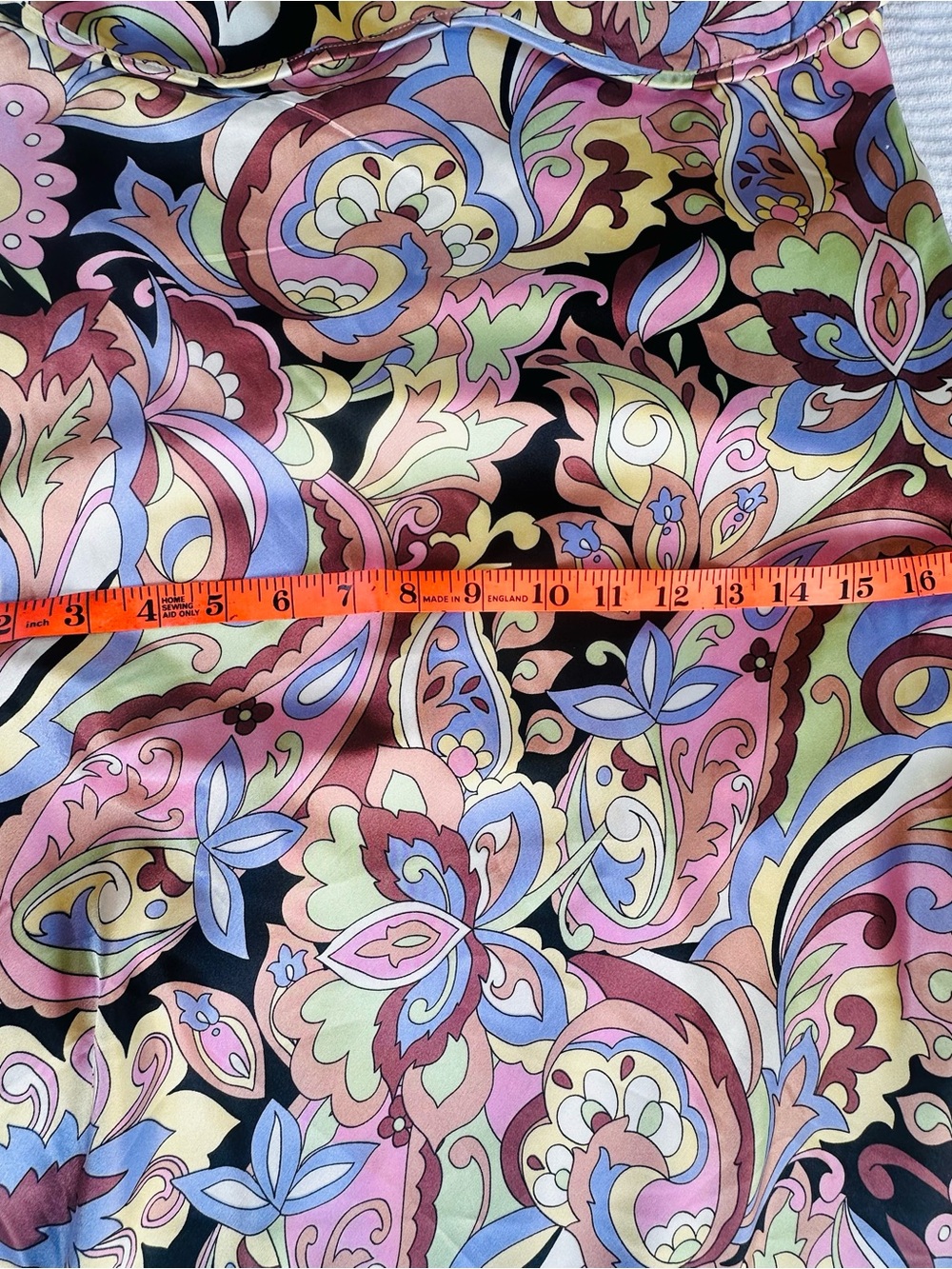 Floral Paisley Satin Maxi Dress in Pink and Pastel - Picture 9 of 9